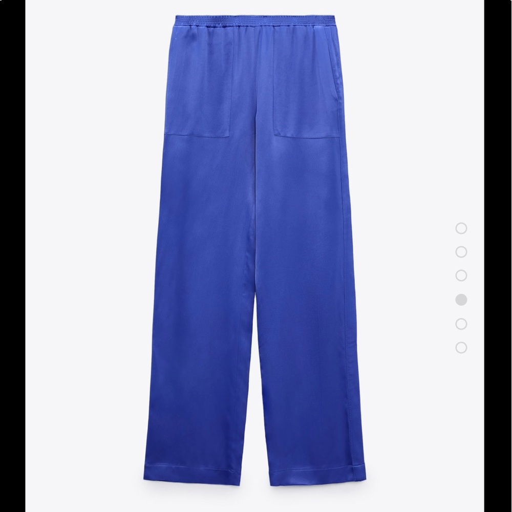 Blue Satin Zara Pants